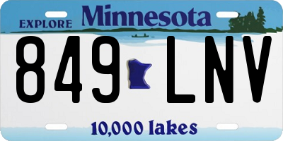 MN license plate 849LNV