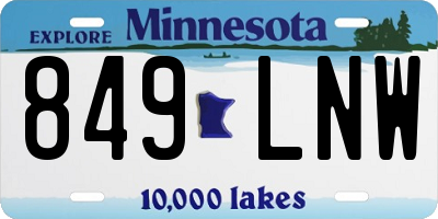 MN license plate 849LNW