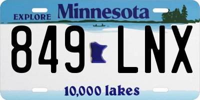 MN license plate 849LNX