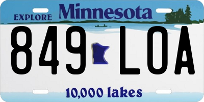 MN license plate 849LOA
