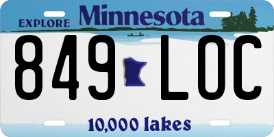 MN license plate 849LOC