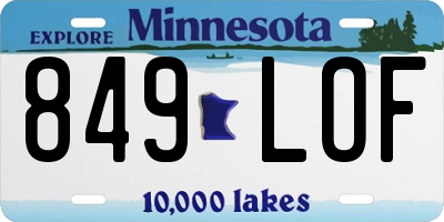 MN license plate 849LOF