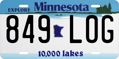 MN license plate 849LOG