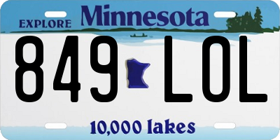 MN license plate 849LOL