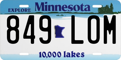 MN license plate 849LOM