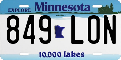 MN license plate 849LON
