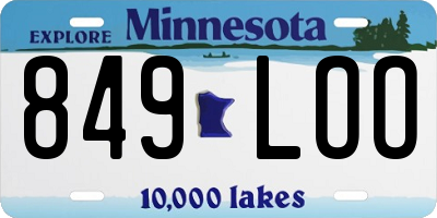 MN license plate 849LOO
