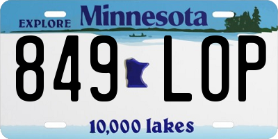 MN license plate 849LOP