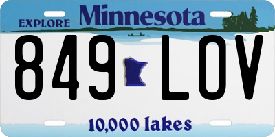 MN license plate 849LOV