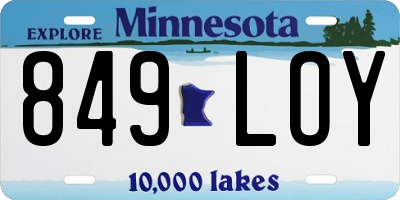 MN license plate 849LOY