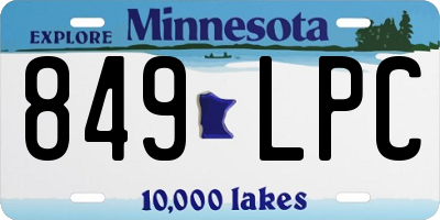 MN license plate 849LPC