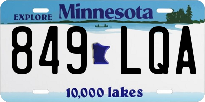 MN license plate 849LQA
