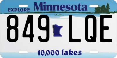 MN license plate 849LQE
