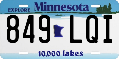 MN license plate 849LQI