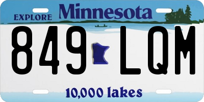 MN license plate 849LQM