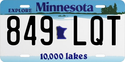MN license plate 849LQT