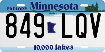 MN license plate 849LQV