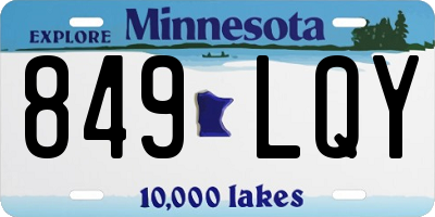 MN license plate 849LQY