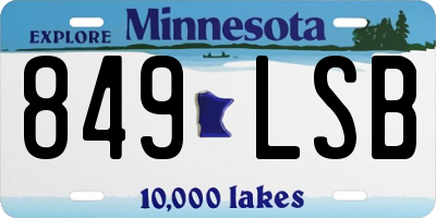 MN license plate 849LSB