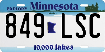 MN license plate 849LSC