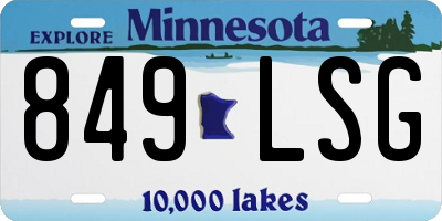 MN license plate 849LSG