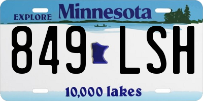 MN license plate 849LSH