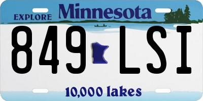 MN license plate 849LSI