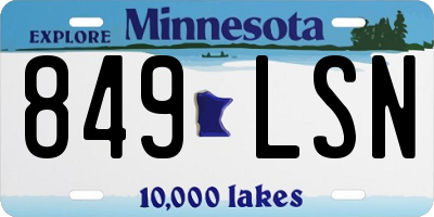 MN license plate 849LSN