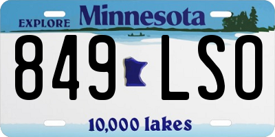MN license plate 849LSO