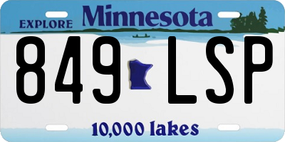 MN license plate 849LSP
