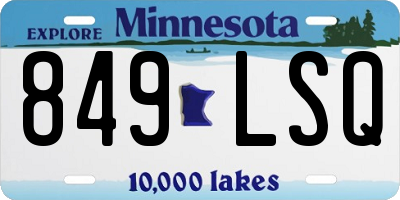 MN license plate 849LSQ