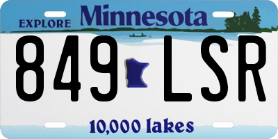 MN license plate 849LSR