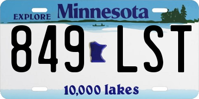 MN license plate 849LST