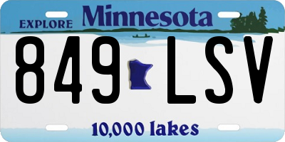 MN license plate 849LSV