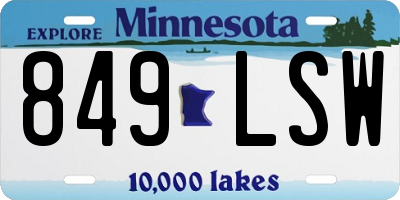 MN license plate 849LSW