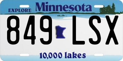 MN license plate 849LSX