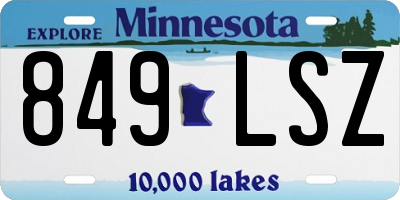 MN license plate 849LSZ
