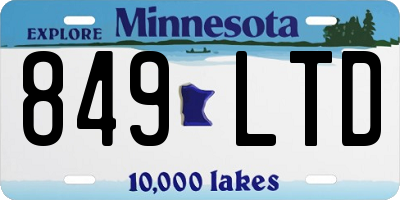 MN license plate 849LTD