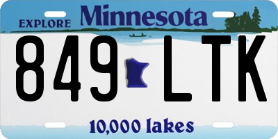 MN license plate 849LTK