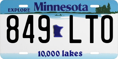MN license plate 849LTO