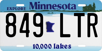 MN license plate 849LTR