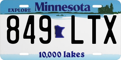 MN license plate 849LTX