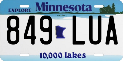 MN license plate 849LUA