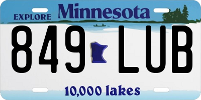 MN license plate 849LUB
