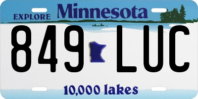 MN license plate 849LUC