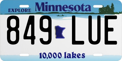 MN license plate 849LUE