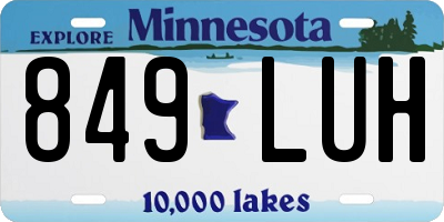 MN license plate 849LUH