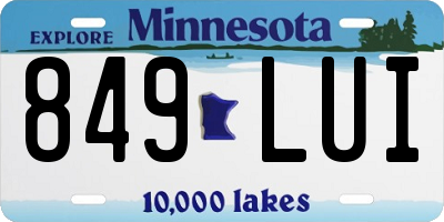 MN license plate 849LUI