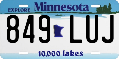 MN license plate 849LUJ