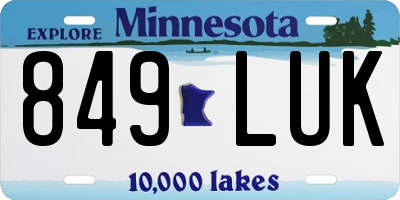MN license plate 849LUK